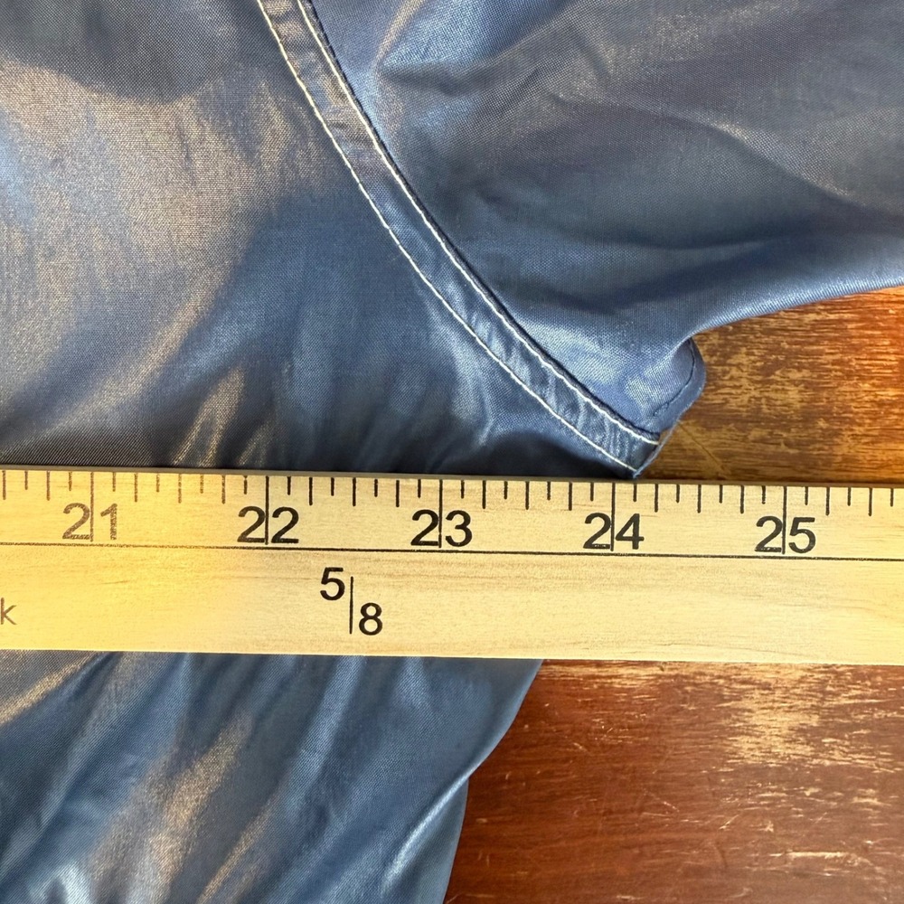 Kmart Windbreaker Women L Blue Vintage Zip Front Cropped Contrast Stitch Jacket - Picture 6 of 8